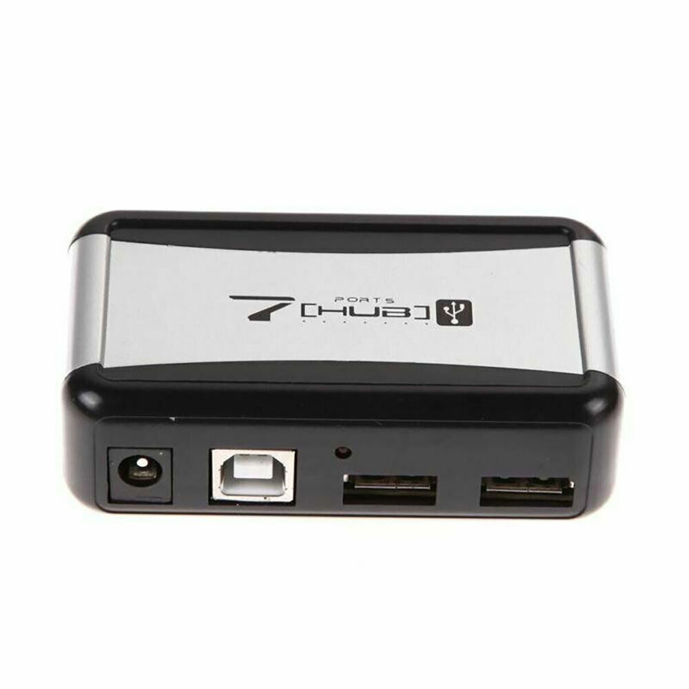 7-Port USB 2.0 High-Speed Hub with AC Power Adapter