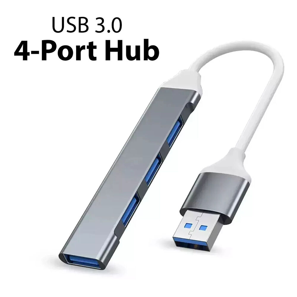 4-Port USB 3.0 Hub for Enhanced Laptop Connectivity
