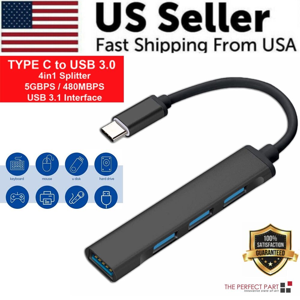 4-Port USB-C Hub Adapter for Enhanced Connectivity