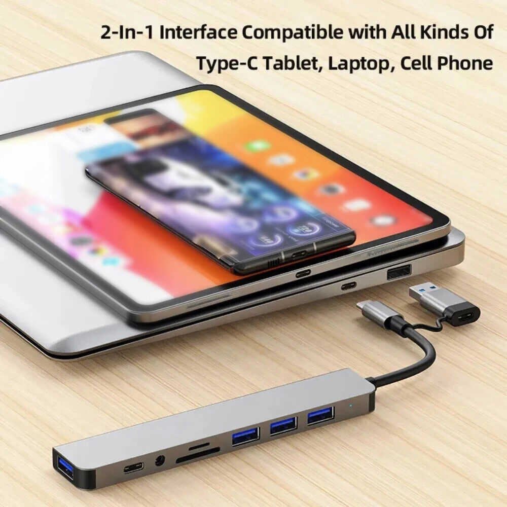 7/8-Port USB C Hub with 5Gbps Speed for Enhanced Connectivity