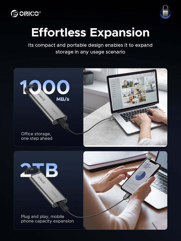ORICO 1TB External SSD - Ultra-Fast 10Gbps USB 3.2 Gen2 Portable Drive