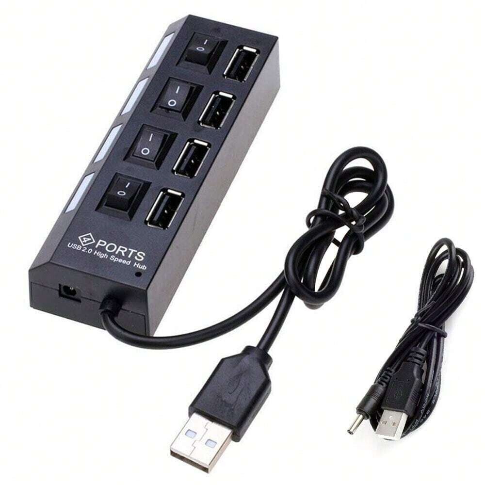 7 Port USB 2.0 Hub Splitter Adapter for Enhanced Connectivity