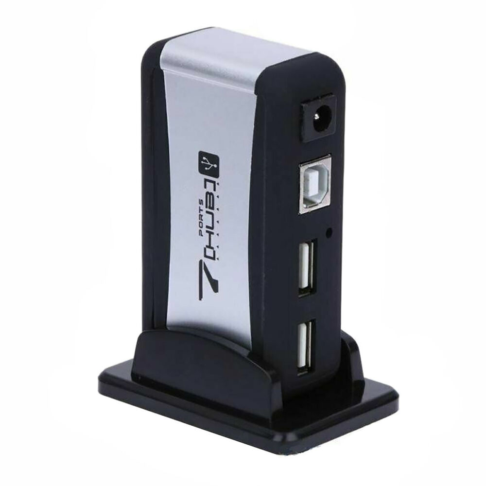 7-Port USB 2.0 High-Speed Hub with AC Power Adapter