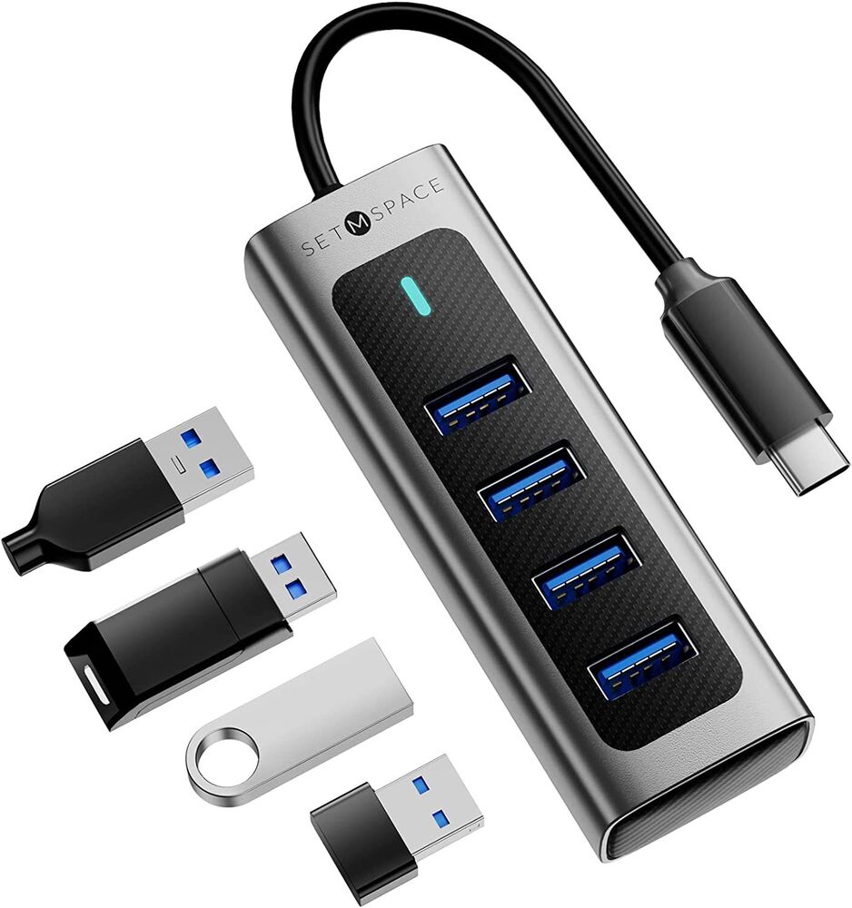 4-Port USB 3.0 Hub Adapter with USB A Ports for Enhanced Connectivity