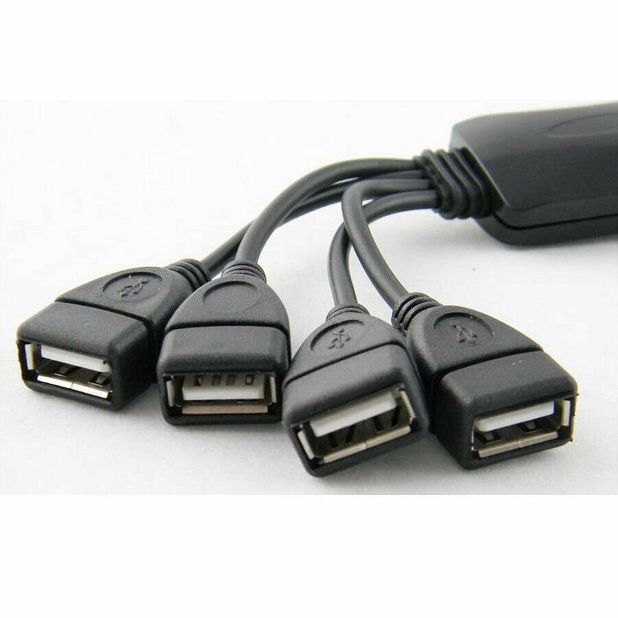 4 Port USB 2.0 High-Speed Hub with Stylish Octopus Splitter