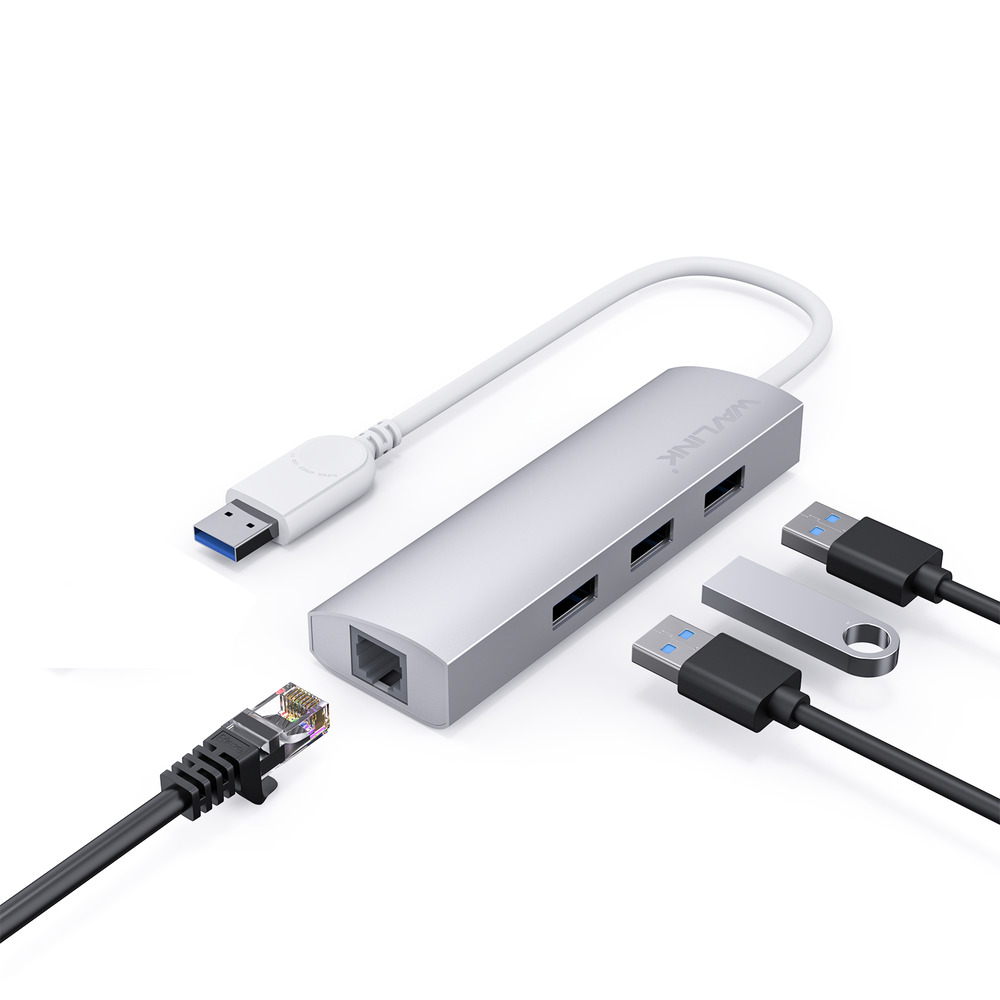 Ultra-Fast USB 3.0 Gigabit Ethernet Adapter with 3-Port Hub