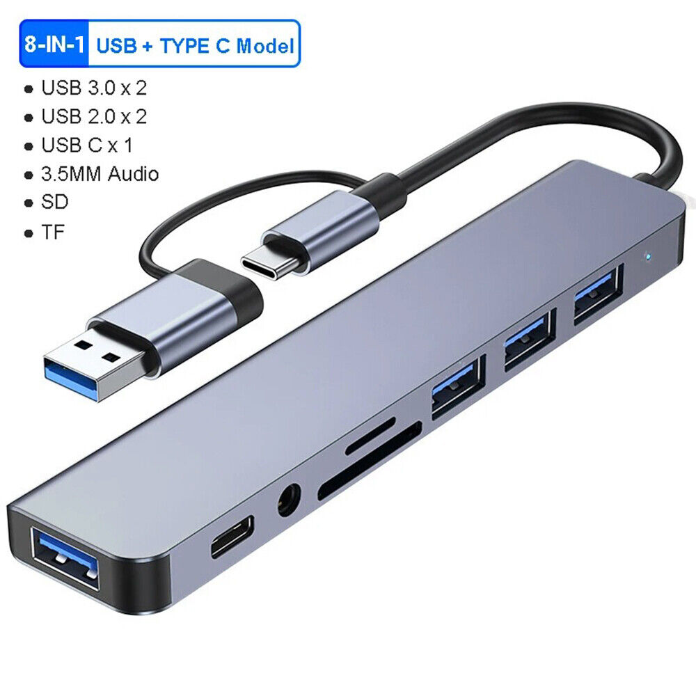 7/8-Port USB C Hub with 5Gbps Speed for Enhanced Connectivity