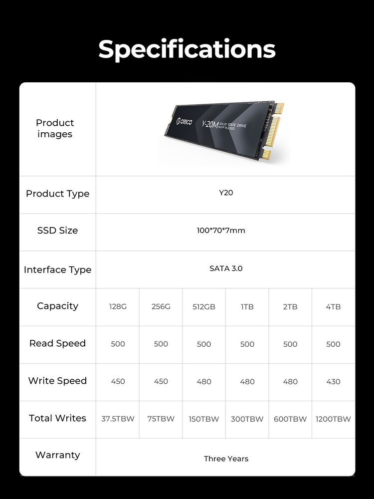 ORICO 2TB M.2 2280 SATA SSD NGFF High-Speed Internal SSD