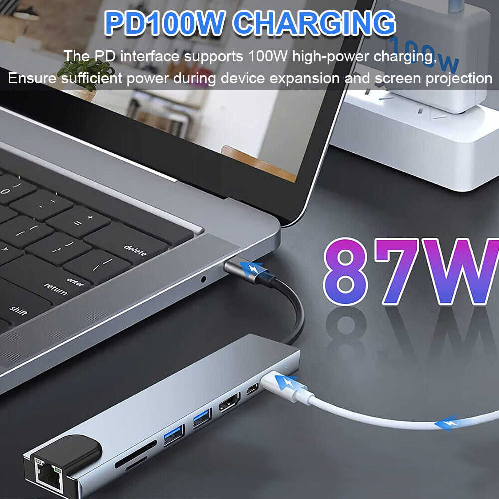 8-in-1 USB-C Hub for Enhanced Connectivity and Versatility
