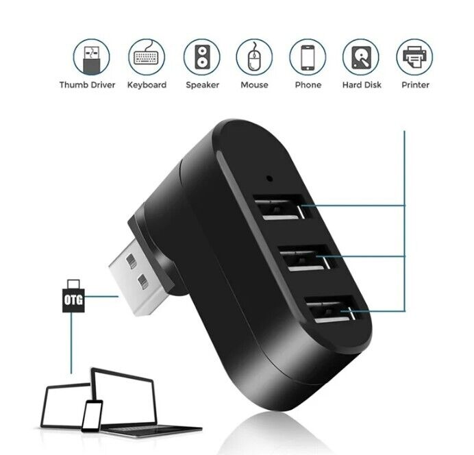 3 Port USB 3.0 Hub Splitter - Boost Connectivity for Multiple Devices