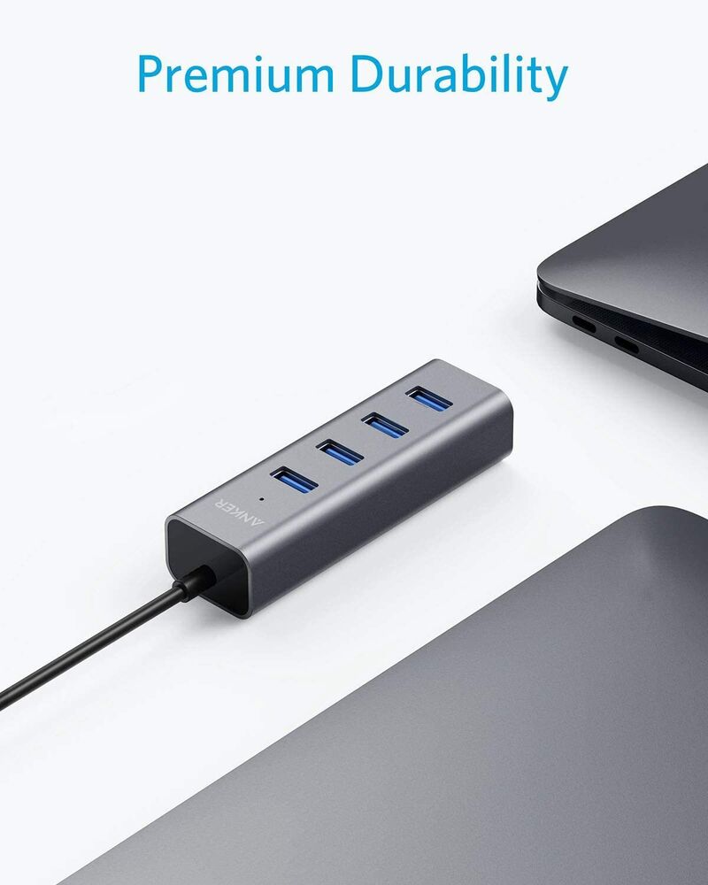 Anker Aluminum USB-C Hub - 4-Port High-Speed Connectivity