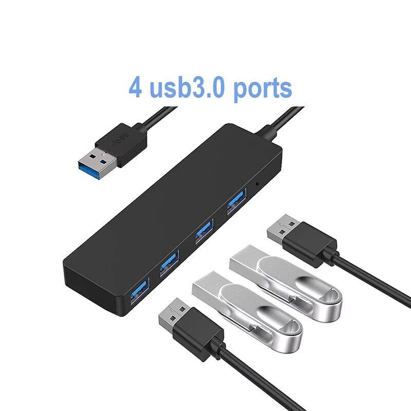 2-Pack USB 3.0 4-Port Hub - High-Speed USB Splitter for Multiple Devices