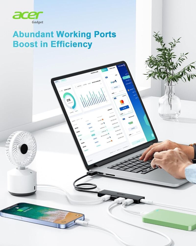 Acer USB 3.0 Hub with Type-C Adapter - Expand Connectivity