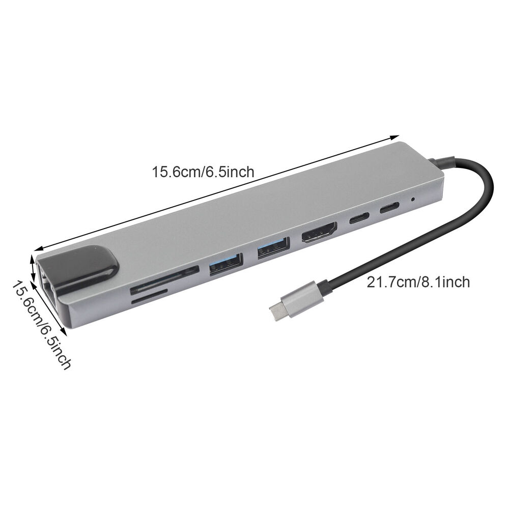 8-in-1 USB-C Hub for Enhanced Connectivity and Versatility