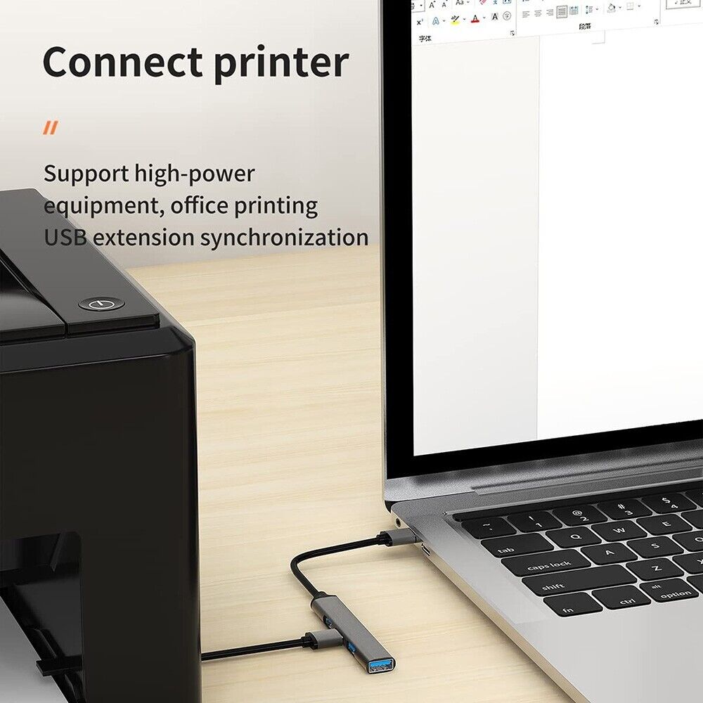 4-Port USB 3.0 Type-C Hub Adapter for Enhanced Connectivity
