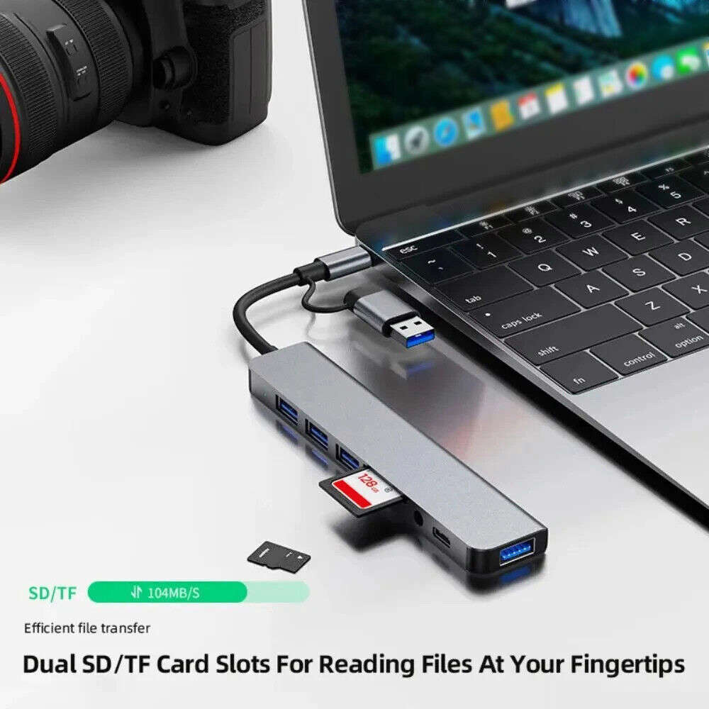 7/8-Port USB C Hub with 5Gbps Speed for Enhanced Connectivity