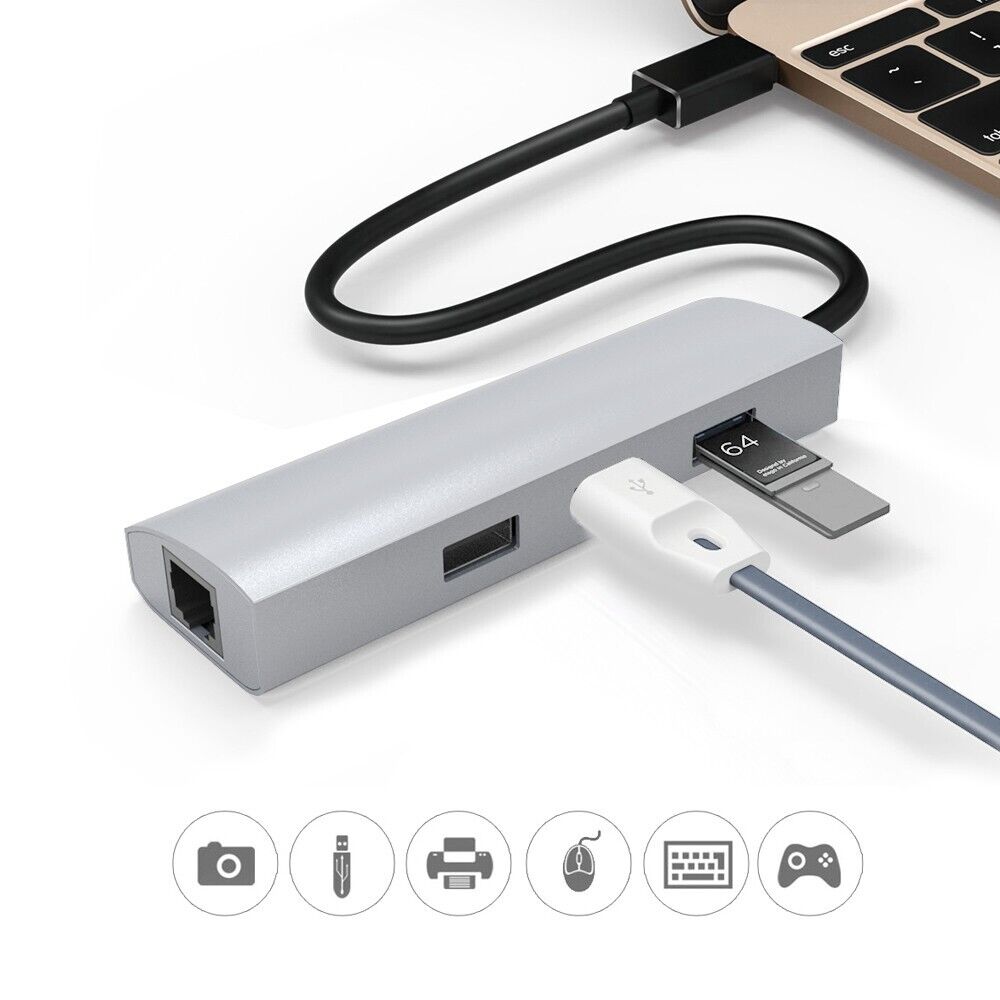 Ultra-Fast USB 3.0 Gigabit Ethernet Adapter with 3-Port Hub