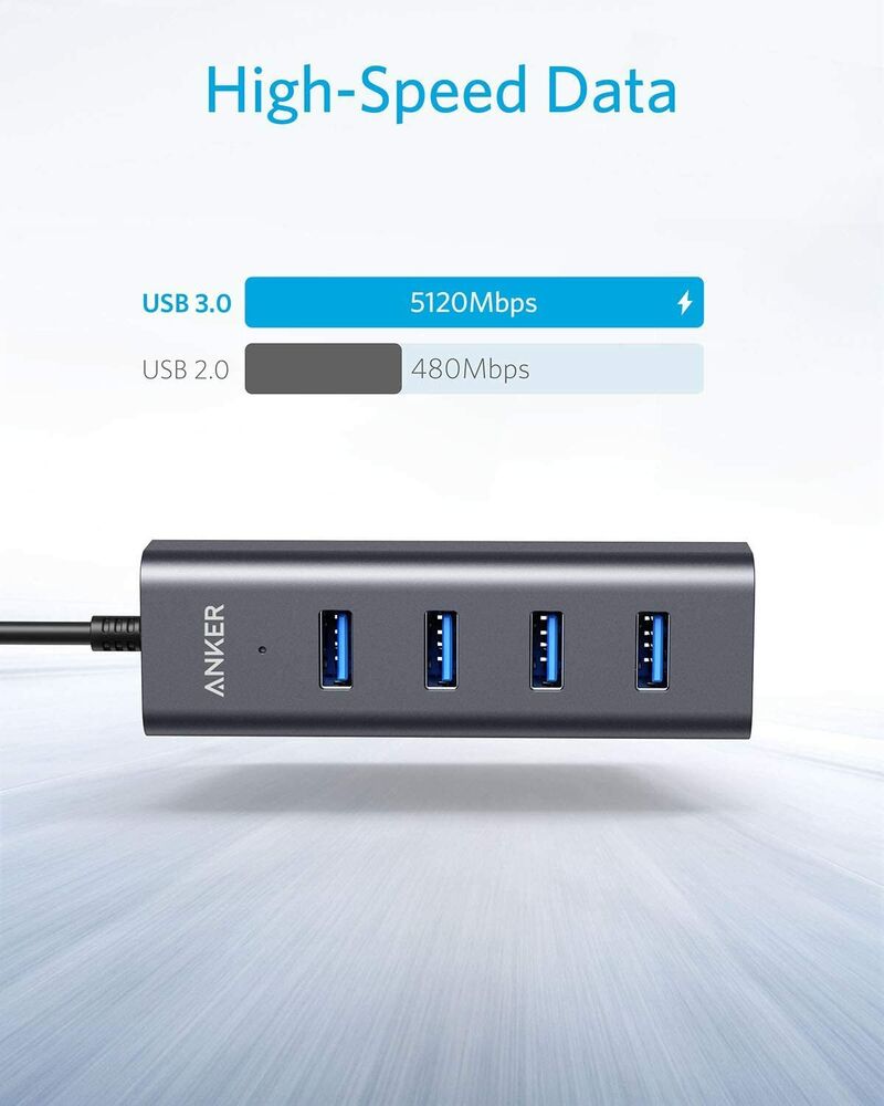 Anker Aluminum USB-C Hub - 4-Port High-Speed Connectivity