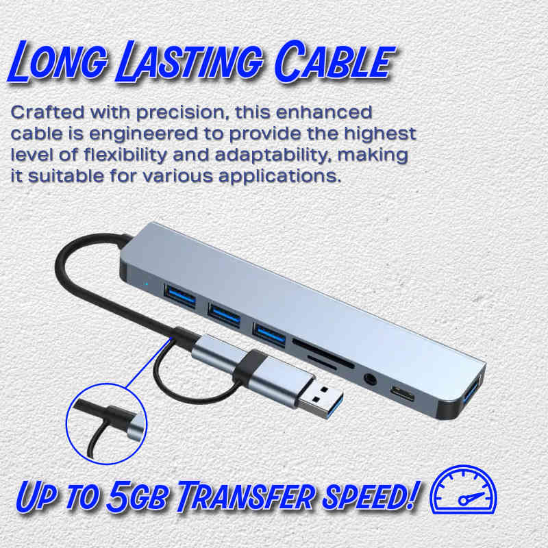 USB Type-C to A Adapter Hub - Versatile Connectivity for Multiple Devices