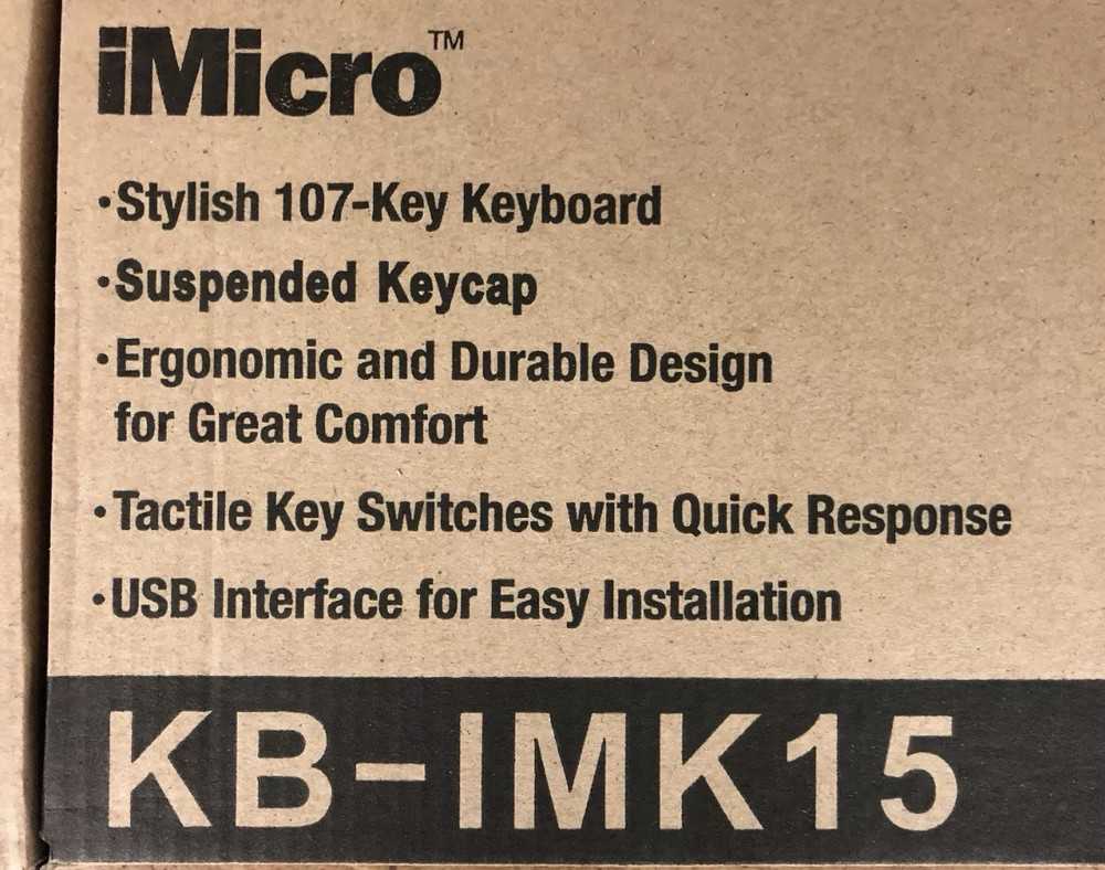 Durable Black Wired Keyboard KB-IMK15 for Enhanced Typing
