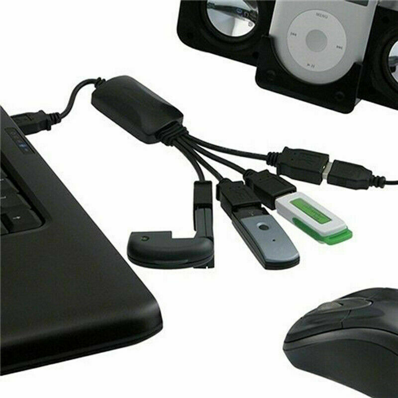 4 Port USB 2.0 High-Speed Hub with Stylish Octopus Splitter