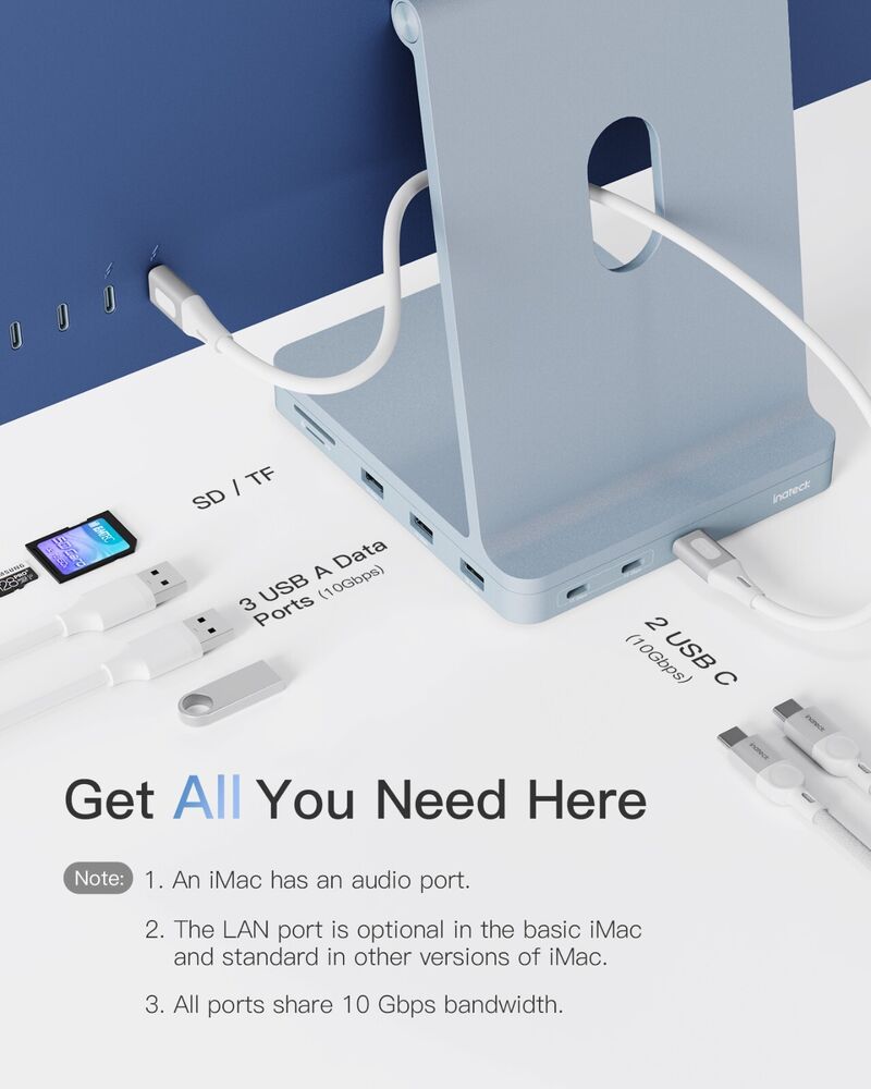 Inateck 24-inch iMac USB 3.2 Gen 2 Docking Station
