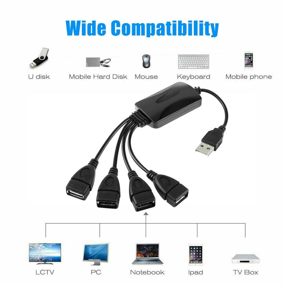 4-Port USB 2.0 Hi-Speed Hub - Boost Your Device Connectivity