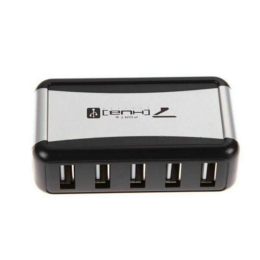 7-Port USB 2.0 High-Speed Hub with AC Power Adapter