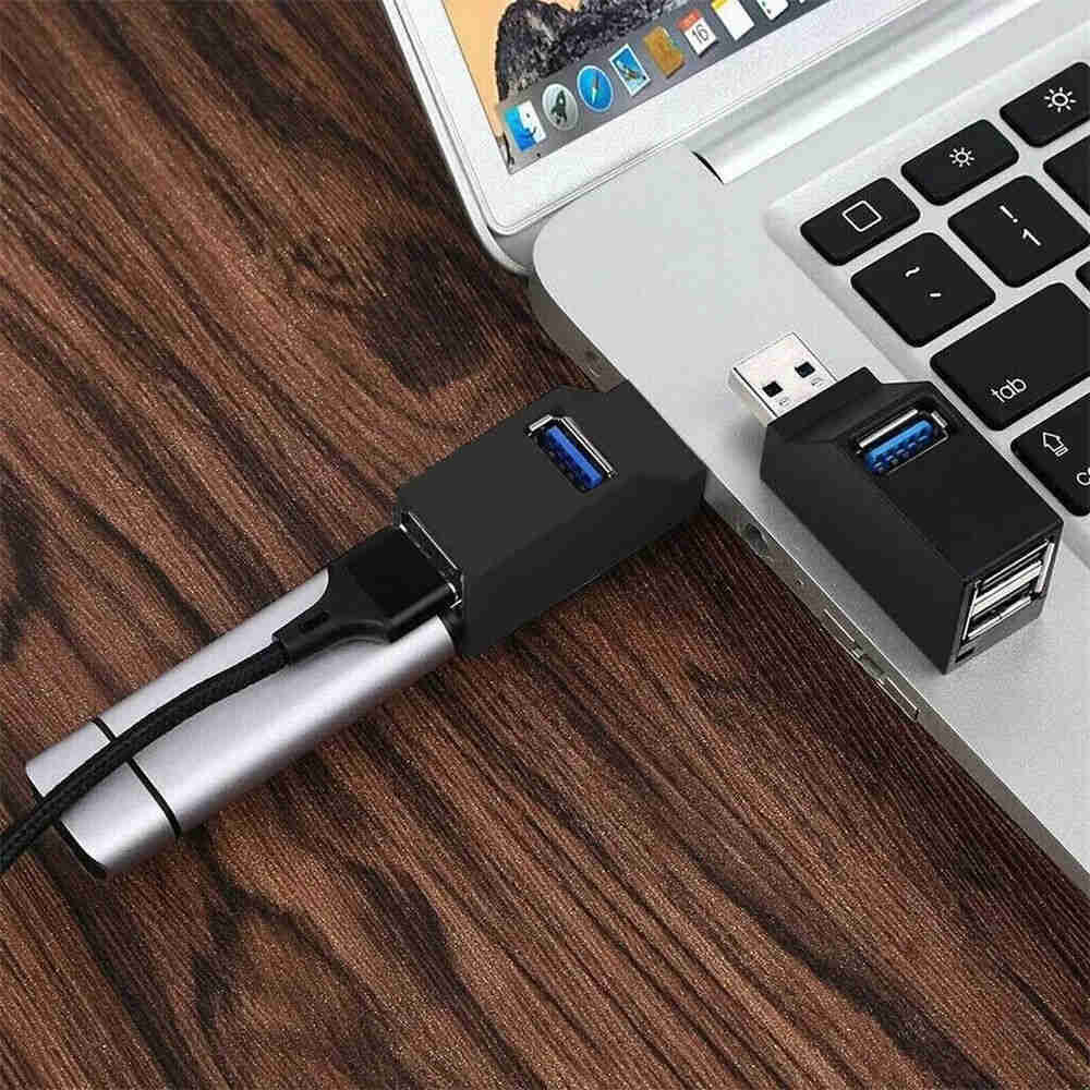 3 Port USB 3.0 Hub - Compact High-Speed Data Transfer Station