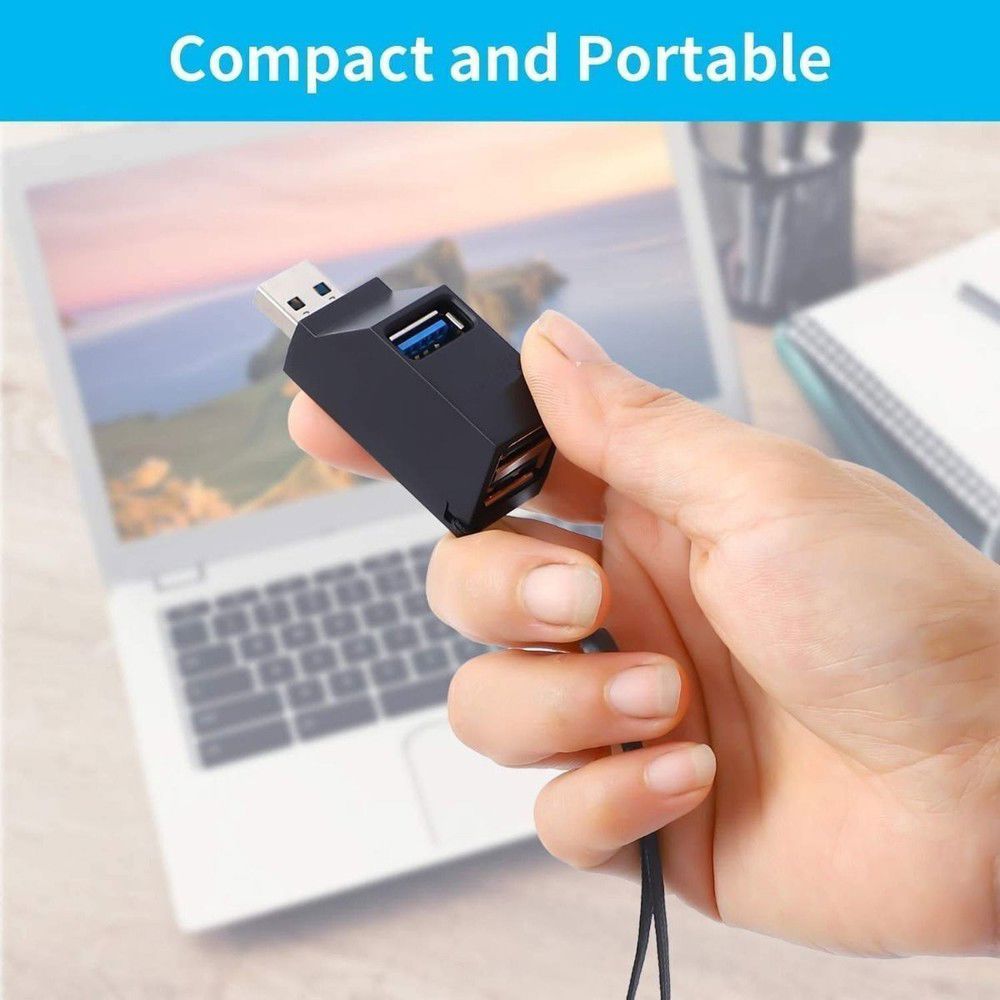 3-Port USB 3.0 Hub for High-Speed Connectivity | Compatible with Windows & Mac