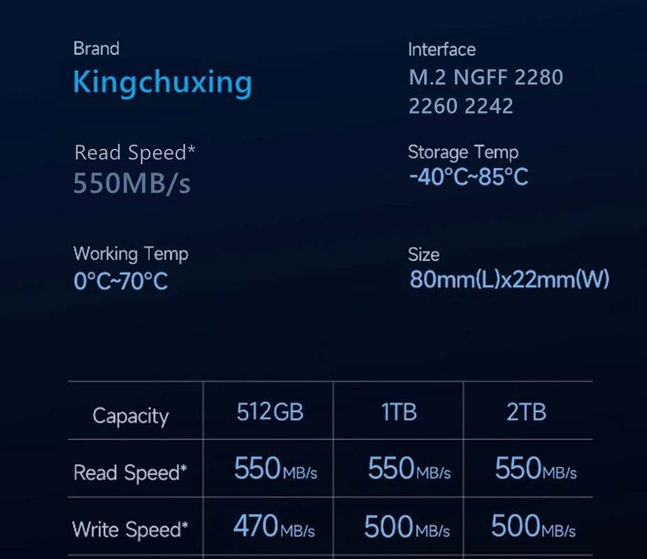 Kingchuxing M.2 NGFF SSD - High-Performance SATA Storage Solutions