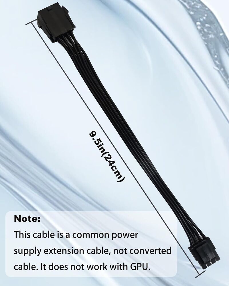 2-Pack CPU 8 Pin Extension Cables for Enhanced Power Connectivity