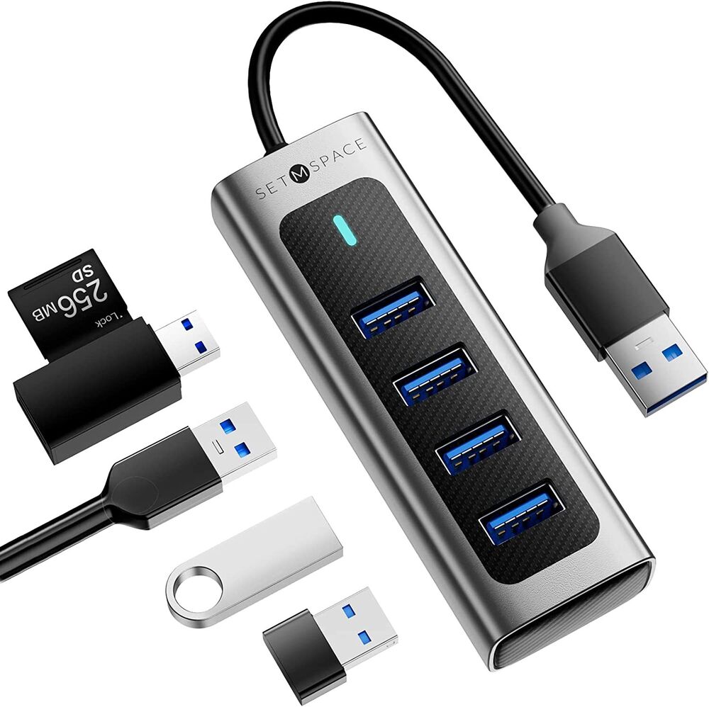 4-Port USB 3.0 Hub Adapter with USB A Ports for Enhanced Connectivity