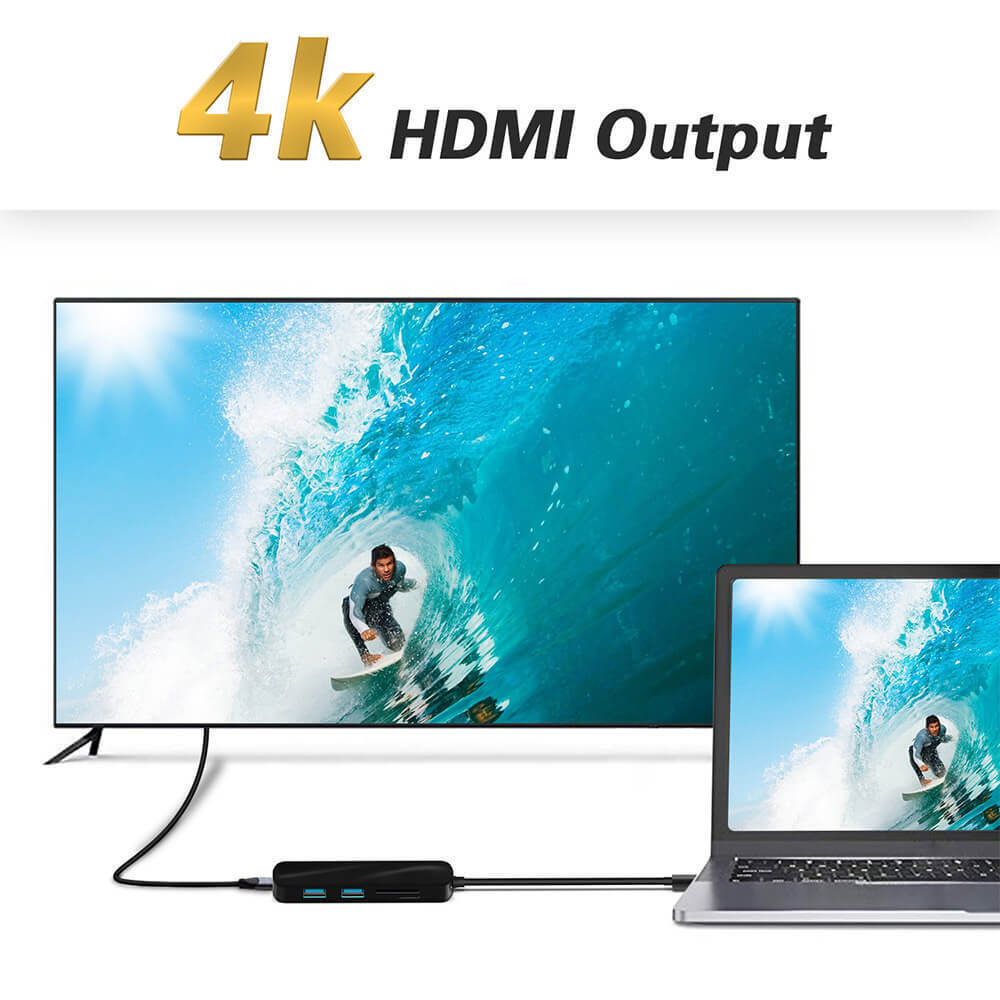 6-in-1 USB 3.0 Type-C Hub with 4K HDMI and Dual USB Ports