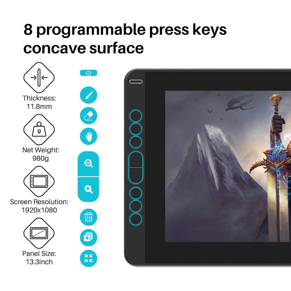 Huion KAMVAS 13 Pro - Professional Graphics Tablet with 8 Shortcut Keys