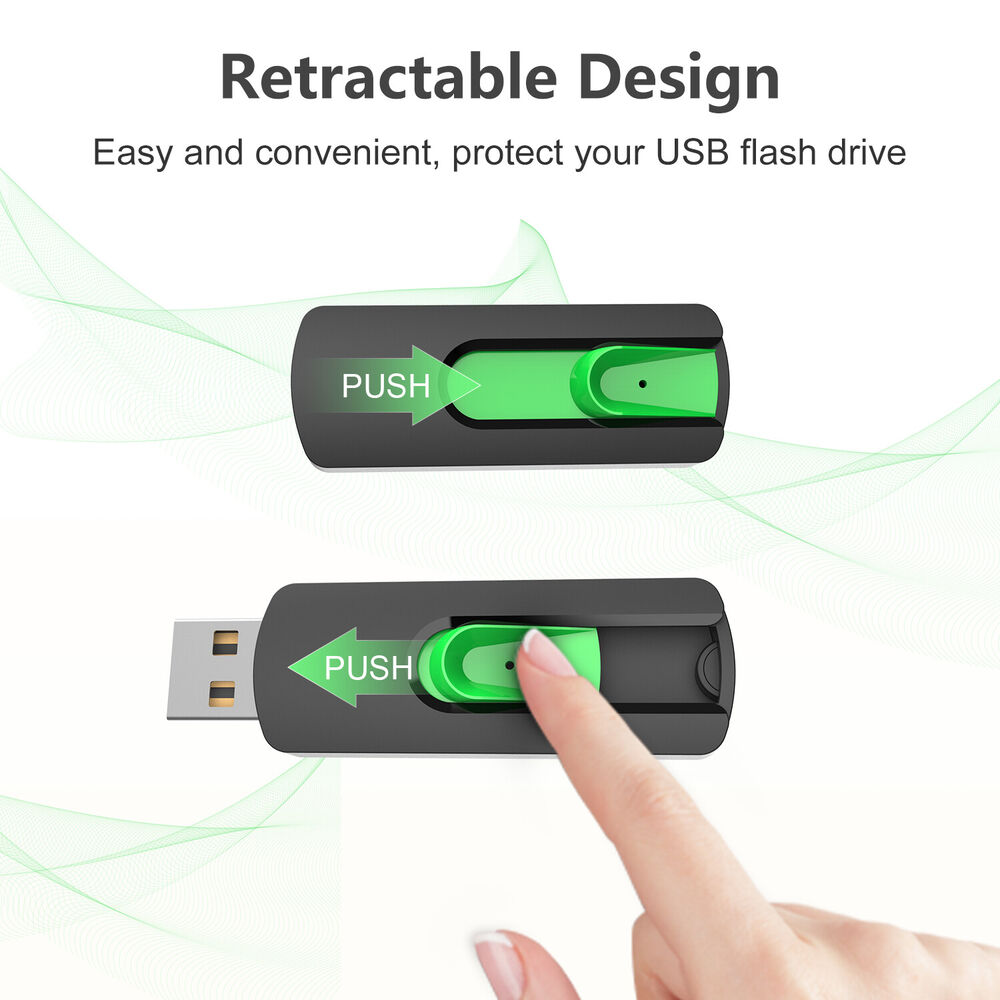 Enhanced Storage with Retractable USB 2.0 Flash Drive