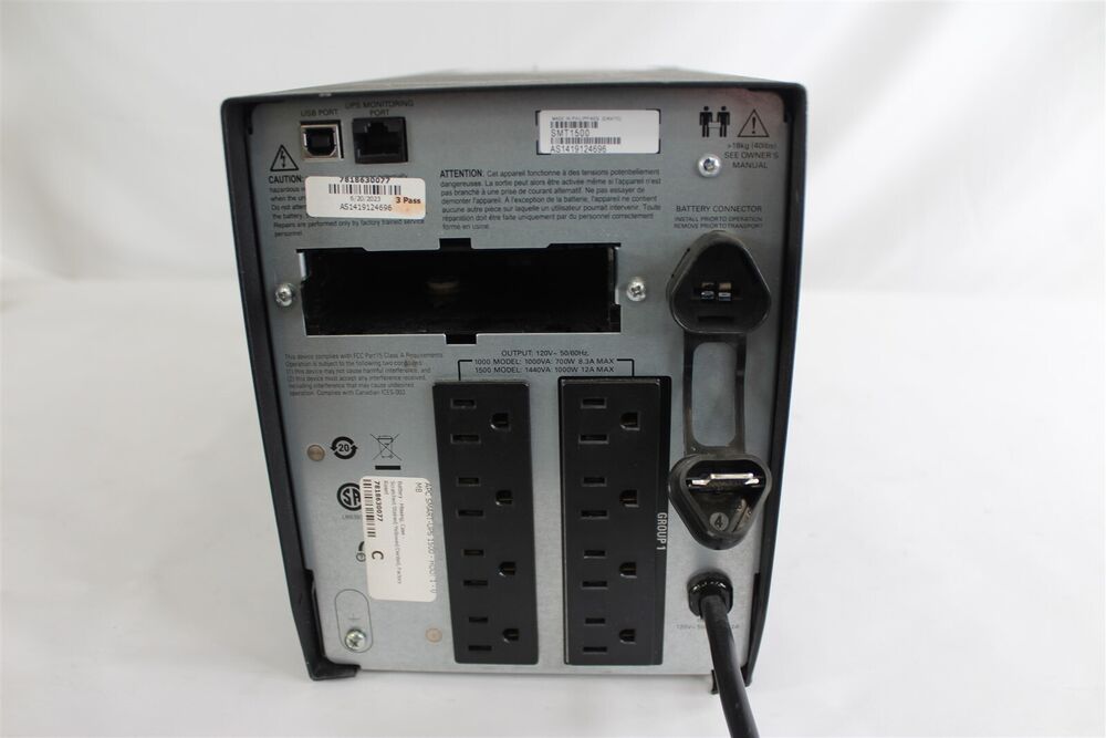 APC SMT1500 Smart-UPS 1500VA 120V UPS with 8 Outlets
