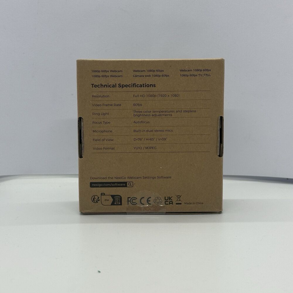NEXIGO N960E 1080P Webcam with Adjustable Ring Light