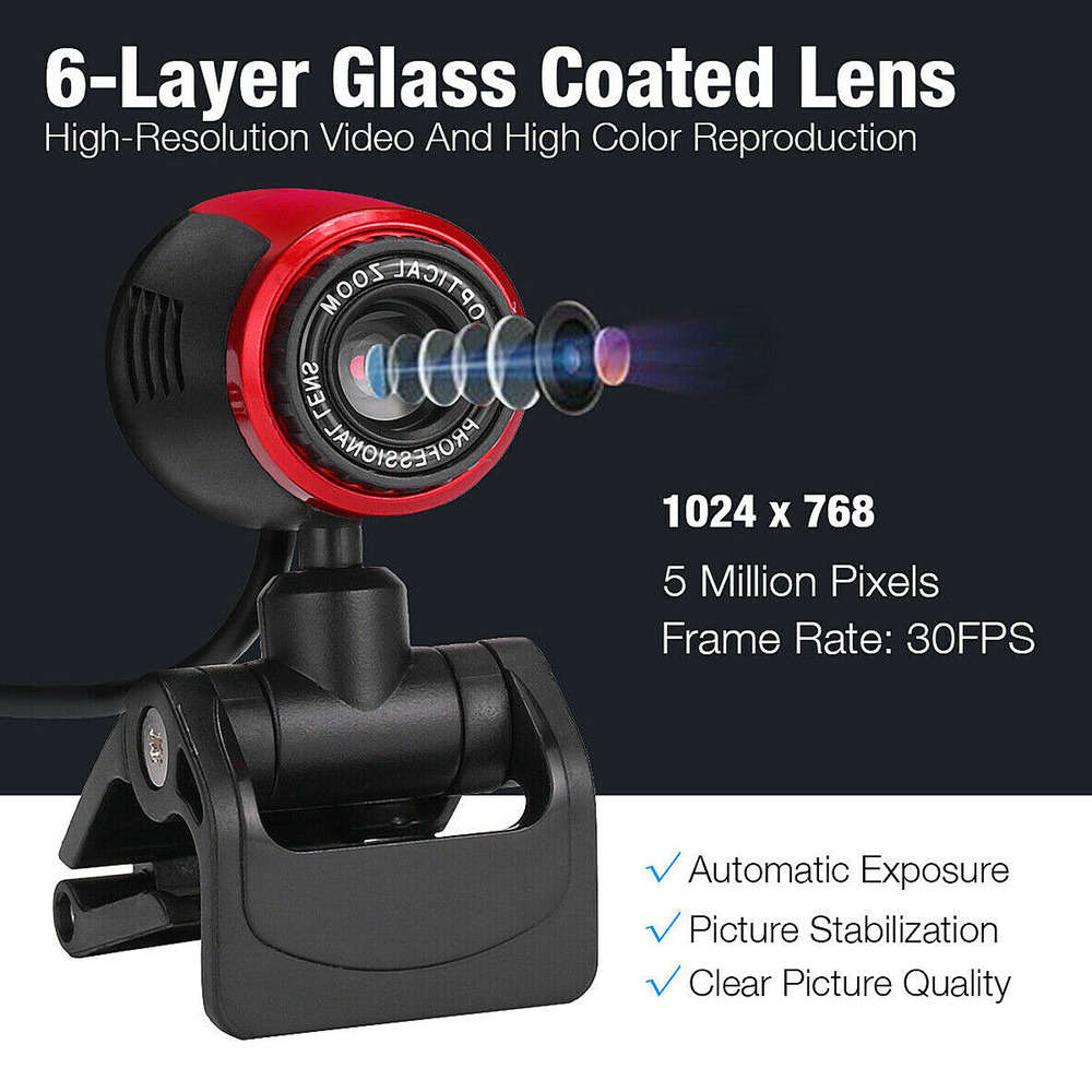 1080P HD Webcam with Built-in Mic for Video Conferencing