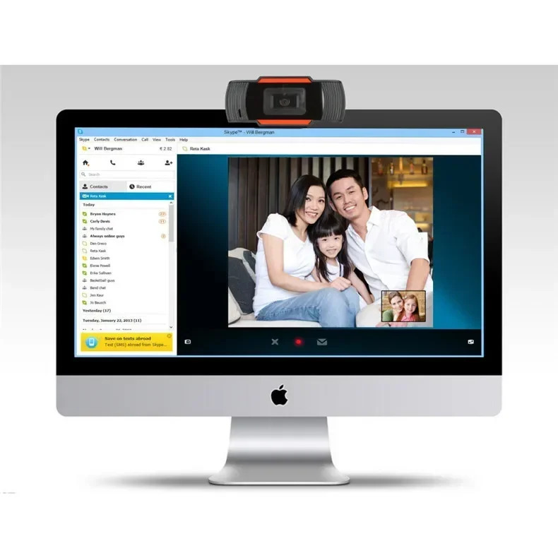 1080P HD Webcam with Auto Focus and Built-in Mic for Enhanced Video Communication