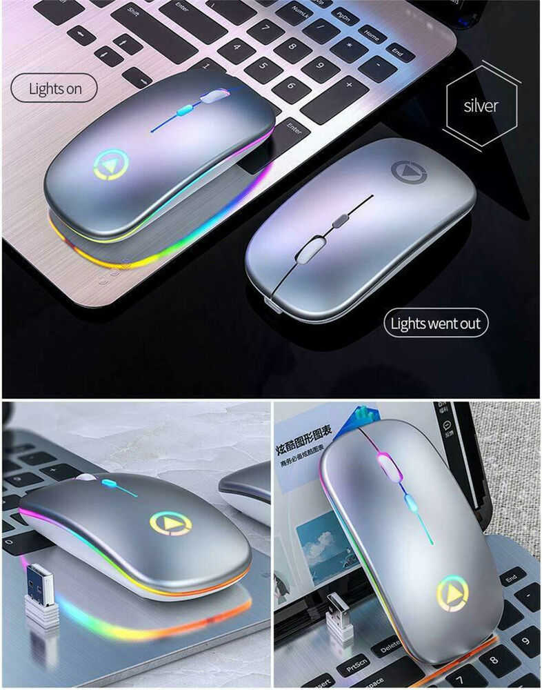 2.4GHz Wireless Optical Mouse with RGB Backlight and Rechargeable Battery