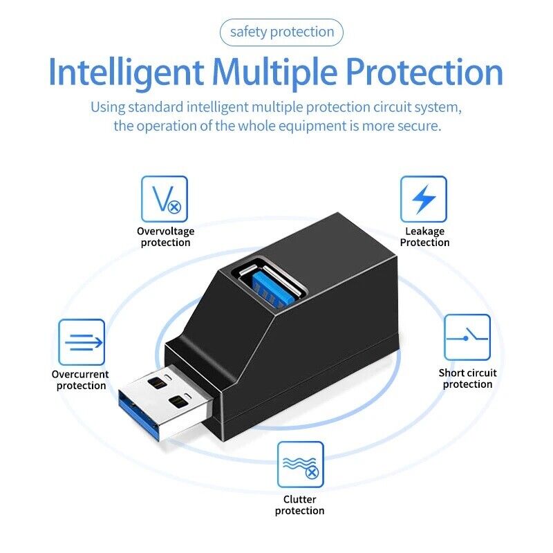 4-Port USB 3.0 Hub Adapter with Charger - High-Speed Connectivity for All Devices