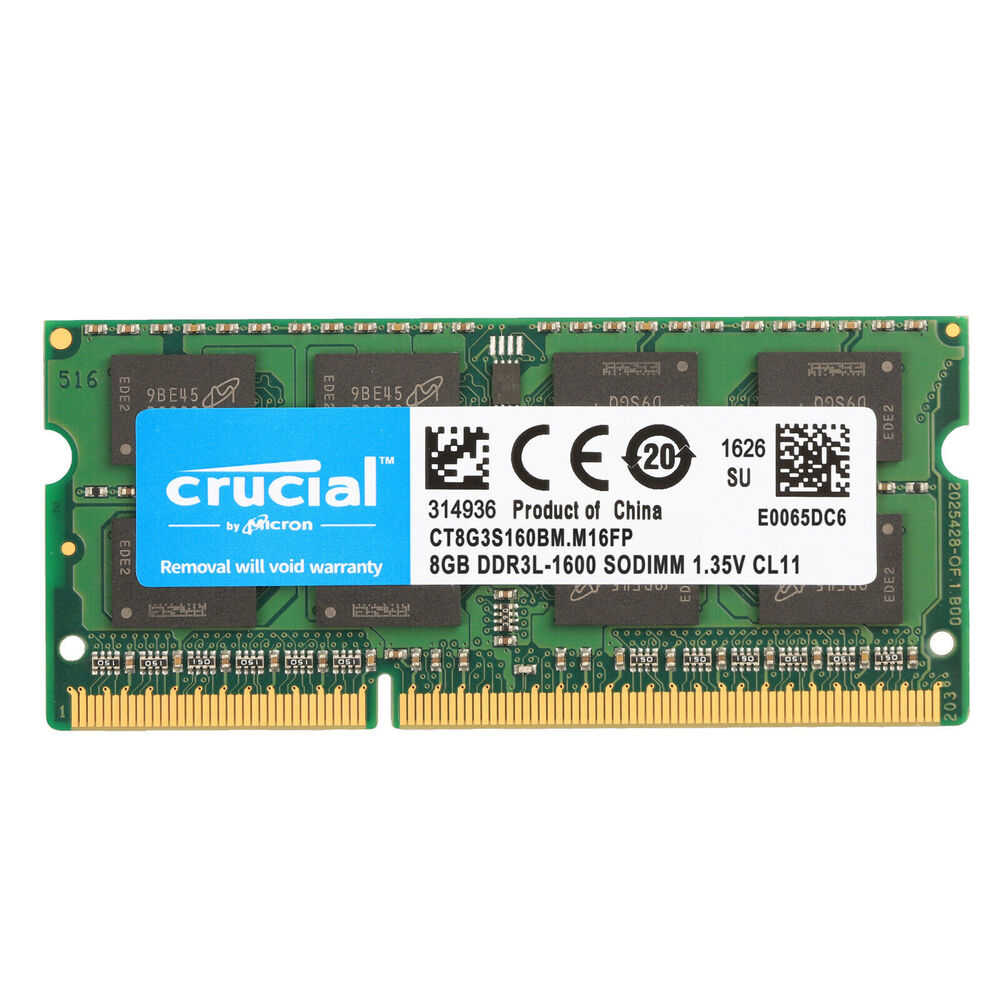 Crucial 10x 8GB DDR3L 1600MHz SODIMM RAM Kit for Laptops