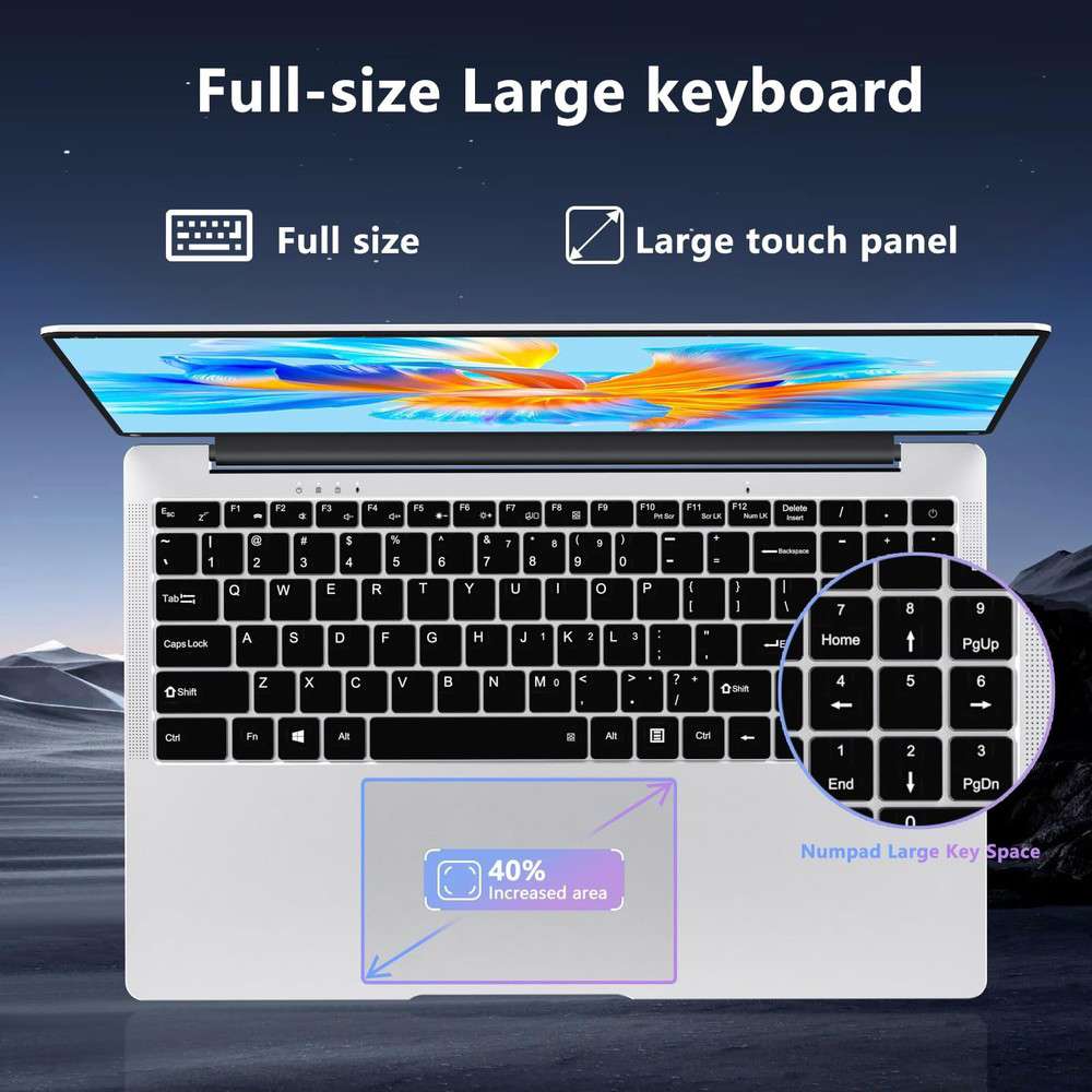 KUU 15.6" High-Performance Gaming Laptop with Intel N4000, 8GB RAM, 256GB SSD