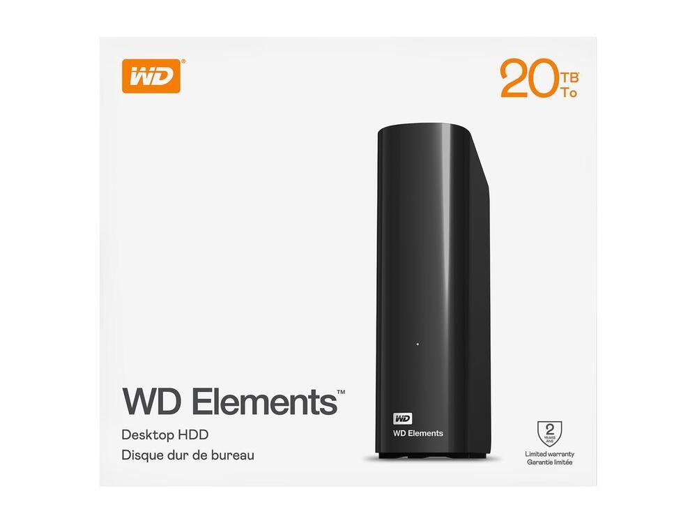 WD 20TB Elements USB 3.0 Desktop External Hard Drive - High-Capacity Storage Solution