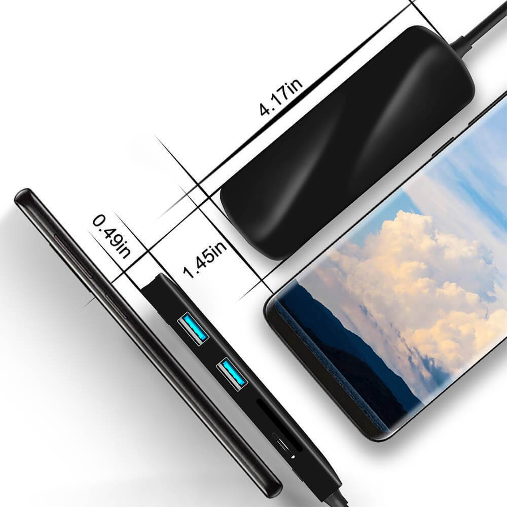 6-in-1 USB 3.0 Type-C Hub with 4K HDMI and Dual USB Ports