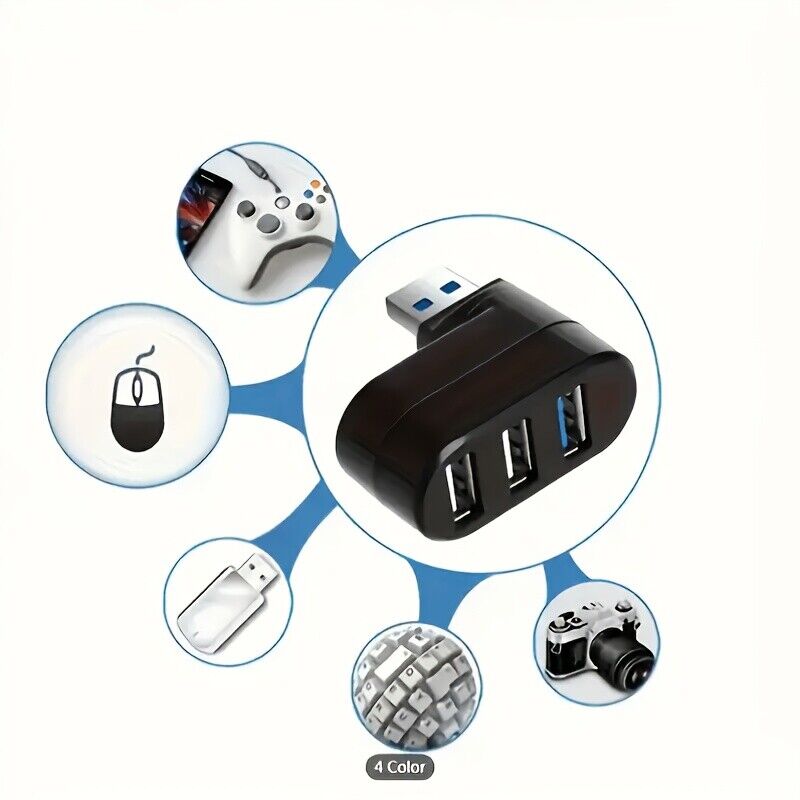 3 Port USB 3.0 Hub Splitter - Boost Connectivity for Multiple Devices