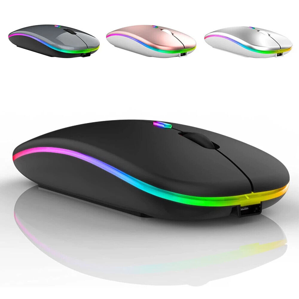 2.4GHz Wireless Optical Mouse with Rechargeable Battery and RGB Lighting