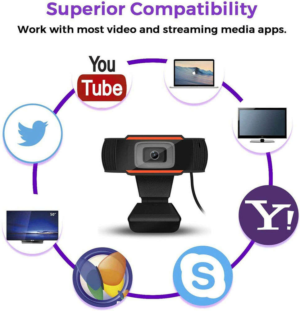 1080P HD Webcam with Auto Focus and Built-in Mic for Clear Video Calls