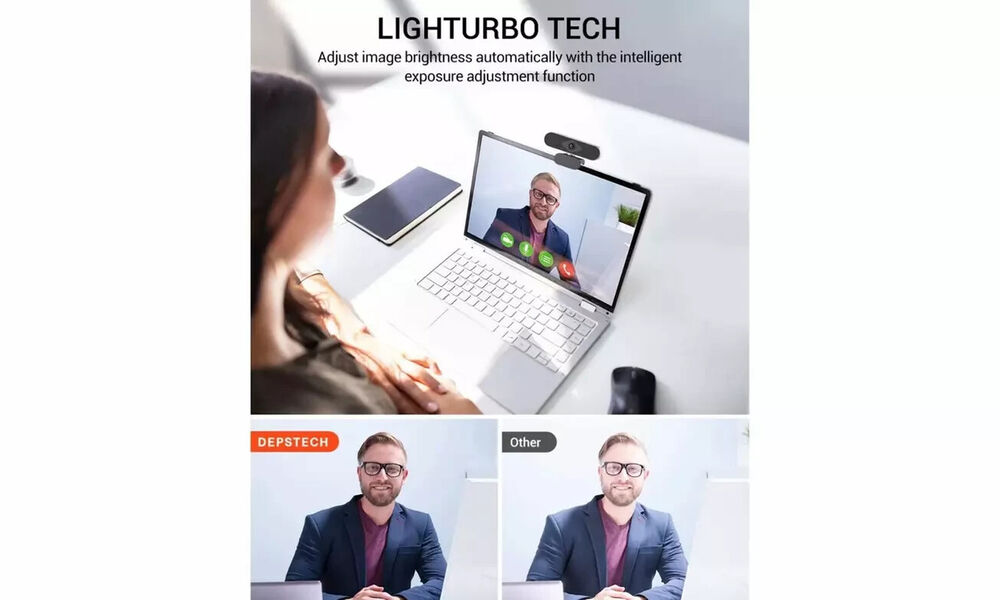 1080P Full HD USB Webcam with Built-in Mic for Clear Video Communication